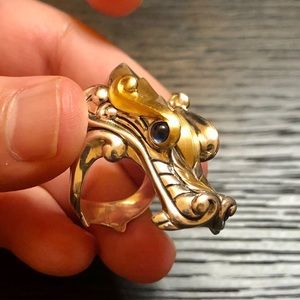John Hardy dragon 18k gold & 925 size 9 ring